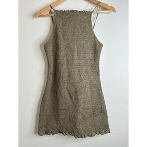 Free People Smocked Mini Strappy Halter Dress Sz M Boho Y2K 90s Bodycon Coquette